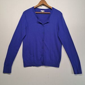 Gap Sweater Silk Blend Womens Medium Blue Cardigan